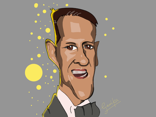 Cartoon: Michael Schumacher (medium) by Gamika tagged caricature,cartoon,sports,german