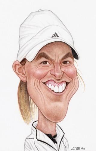 Cartoon: Justine Henin Hardenne (medium) by Gero tagged caricature