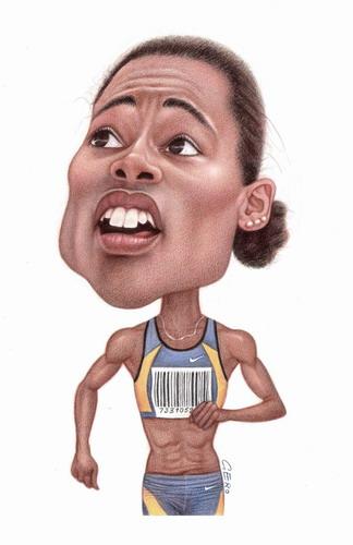 Cartoon: Marion Jones (medium) by Gero tagged caricature