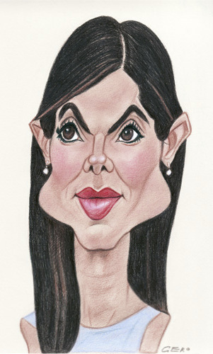 Cartoon: Sandra Bullock (medium) by Gero tagged caricature