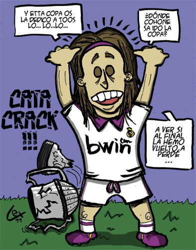 Cartoon: sergio ramos pierde la copa (medium) by lexgromiko tagged sergio,ramos,copa,rey,futbol,real,madrid,barcelona