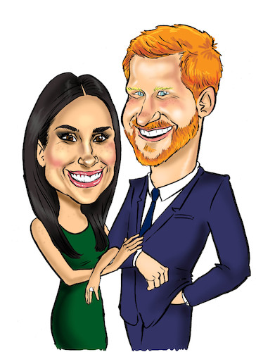 Cartoon: Harry and Meghan (medium) by Marycaricature tagged royal,family,duke,and,duchess,of,sussex