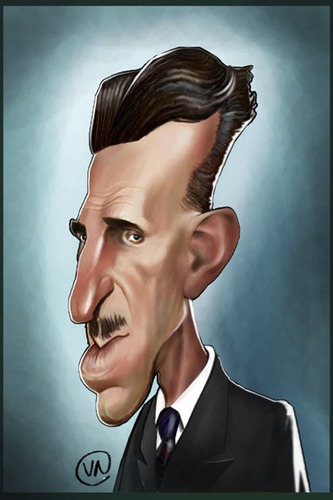 Cartoon: TESLA NIKOLA (medium) by Nenad Vitas tagged genius,usa,niagara,croatia,serbia