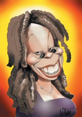 Cartoon: Whoopi Goldberg (medium) by Nenad Vitas tagged portrait,whoopi,goldberg,actress,usa,movies,cinema