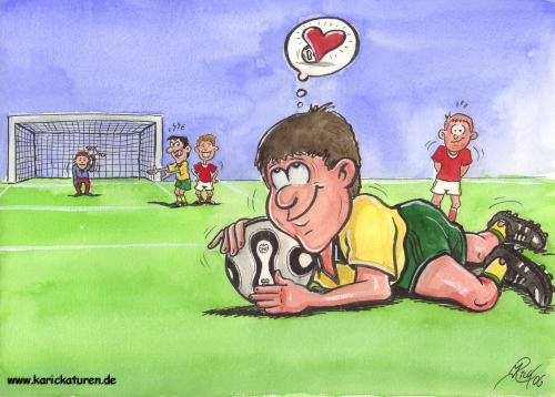 Cartoon: Fussball -  Ballverliebt - 2006 (medium) by Portraits-Karikaturen tagged fußball,fußballkarikatur,fußballspieler,fussballkarikatur,fussball,karikatur,ballverliebt,herz,ball
