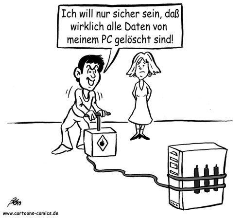 Cartoon: Computer-Cartoon No. 8 (medium) by Portraits-Karikaturen tagged cartoon,karikatur,illustration,cartoons,karikaturen,illustrationen,datenschutz,datenschützer,computer,pc,it,sicherheit,sprengen