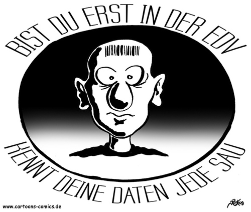 Cartoon: Computer-Cartoon No. 7 (medium) by Portraits-Karikaturen tagged cartoon,karikatur,illustration,cartoons,karikaturen,illustrationen,datenschutz,datenschützer,computer,pc,it,sicherheit