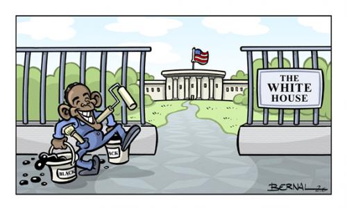 Cartoon: Obama (medium) by Bernal tagged obama,usa,democrat,politics,biden,election,humor