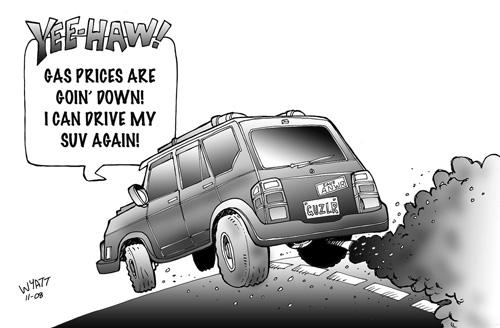Cartoon: GUZLR SUV (medium) by wyattsworld tagged gas,prices,suv