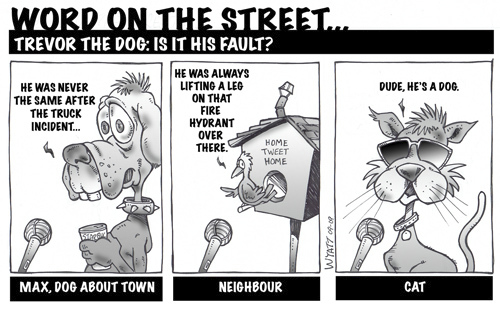 Cartoon: Trevor the Dog (medium) by wyattsworld tagged dogs,canada,yukon,trevor