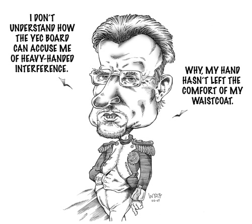 Cartoon: Yukons little Napoleon (medium) by wyattsworld tagged yukon,politics,napoleon