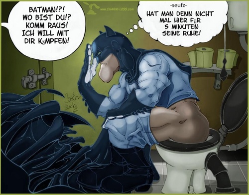 Cartoon: Batman 5 Minuten (medium) by Charmless tagged batman,superhelden,zeit,minuten,klo,wc,klopapier,kämpfen,ruhe