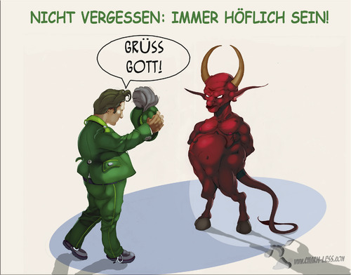 Cartoon: Der gute Tip (medium) by Charmless tagged teufel