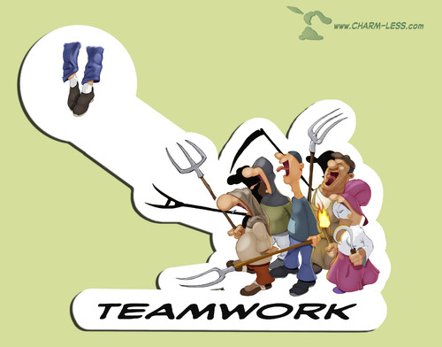 Cartoon: Der Mob (medium) by Charmless tagged mob,team,teamwork