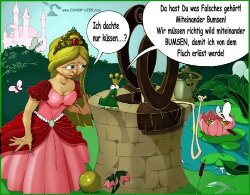 Cartoon: Froschkönig (medium) by Charmless tagged märchen,froschkönig,frosch,prinzessin,eimer,brunnen