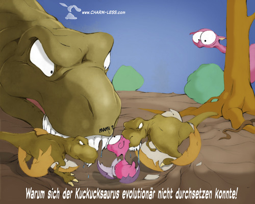 Cartoon: Kuckucksaurus (medium) by Charmless tagged kuckuck,saurier,baby,eier,urzeit,aussterben