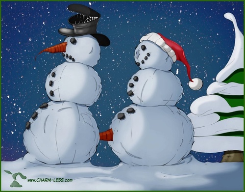 Cartoon: Schneemänner (medium) by Charmless tagged schneien,winter,snowman,schneemann