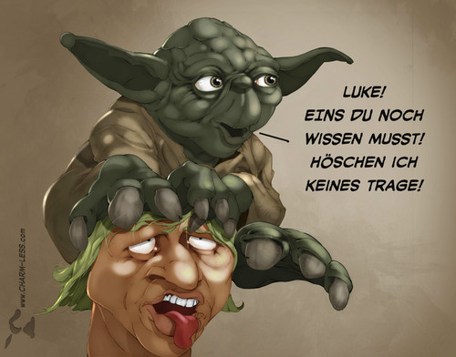 Cartoon: StarWars2 (medium) by Charmless tagged starwars,yoda,luke,skywalker