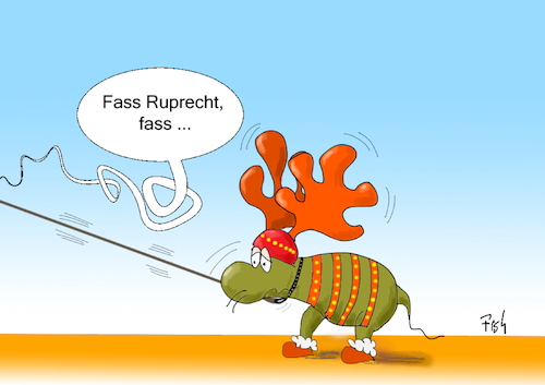 Cartoon: Advent (medium) by Fish tagged advent,ruprecht,rentier,weihnachten,hund,knecht,nikolaus,dezember,adventszeit,geweih