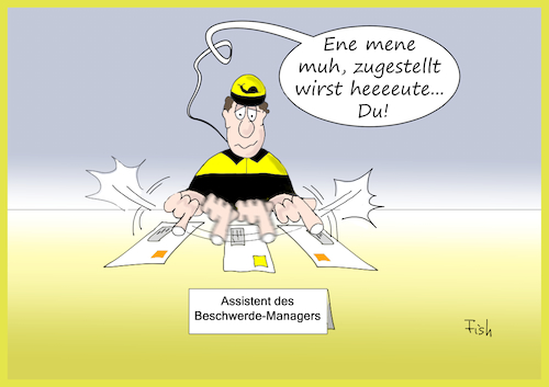 Cartoon: Beschwerden gegen Post gestiegen (medium) by Fish tagged post,briefe,zustellung,briefzustellung,postbote,pakete,2019