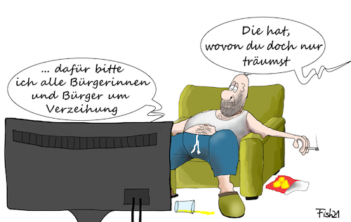 Cartoon: Entschuldigung (medium) by Fish tagged ostern,ruhetag,feiertag,lockdown,entschuldigung,eier,cdu,ansteckung,inzidenzwert,fallzahlen