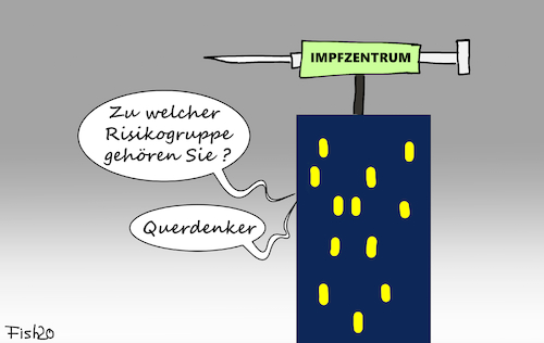 Cartoon: Risikogruppe (medium) by Fish tagged impfen,impfstoff,impfzentrum,corona,pandemie,covid,19,spritze,krankenhaus,querdenker,impfgegner,risikogruppe,coronaleugner,afd