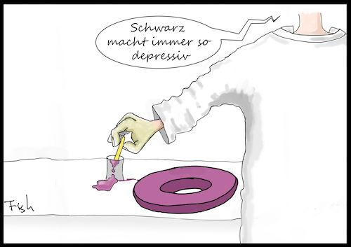 Cartoon: Schwarze Null (medium) by Fish tagged schwarze,null,steuern,olaf,scholz,groko,verschuldung,neuverschuldung,spd,cdu,depressiv,depression