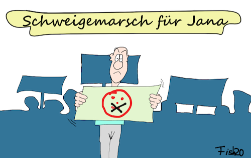 Cartoon: Schweigemarsch für Jana (medium) by Fish tagged querdenker,afd,schweigemarsch,jana,kassel,demo,demonstration,vergleich,sophie,scholl,nazi,drittes,reich,widerstand,nationalsozialisten,lock,down,beschränkungen