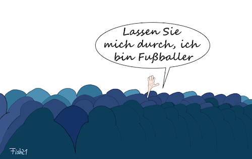 Cartoon: Sonderrechte (medium) by Fish tagged lockdown,verschärfung,fussball,sportler,profi,fußball,corona,ansteckung,ausnahmen