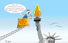 Cartoon: Feuerstellenprüfung (small) by Fish tagged pariser,klimaabkommen,paris,agreement,klima,biden,trump,geld,austritt,beitritt,freiheitsstatue,feuer,fackel,feuerstelle,prüfung,hubkrahn,techniker,stilllegen,werte,messwerte,messgerät,co2,ausstoßß,luftverschmutzung,umweltverschmutzung