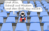 Cartoon: Hygiene-Konzept Stadion (small) by Fish tagged fussball,dfl,stadion,fans,zuschauer,abstand,corona,ansteckung,welle,masken,hgiene,konzept,bvb,scheiss,gesang,fanlieder,fernsehgelder,werbung