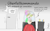 Cartoon: neulich beim Friseur (small) by Fish tagged friseur,corona,berufsverbo,schließung,haare,überfallkomando,pandemie,epidemie,ansteckung,abstand,friseurladen,sek,mek,polizei,lockerung,ingrid,widerstand