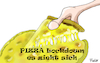 Cartoon: Pizza Lockdown (small) by Fish tagged lockdown,lockerungen,corona,ziehen,pizza,käse,perspektive,covid,19,pandemie,merkelspahn,bundeskanzler,ministerpräsidenten,runde,kanzleramt