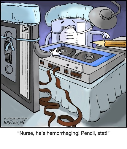 Cartoon: Cassette Surgery (medium) by noodles tagged room,operating,pencil,surgery,tape,cassette