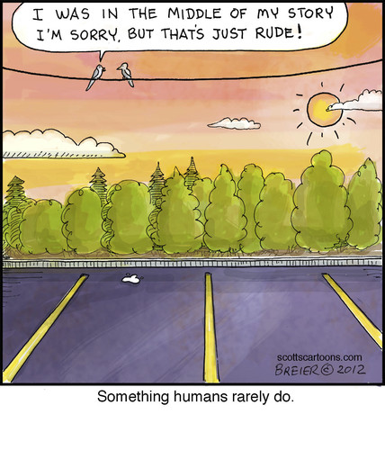 Cartoon: Rude Bird (medium) by noodles tagged birds,sunset,story,rude,poop