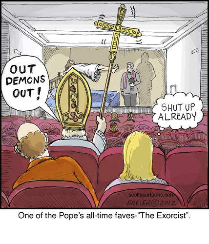 Cartoon: The Exorcist (medium) by noodles tagged movies,pope,exorcist,noodles
