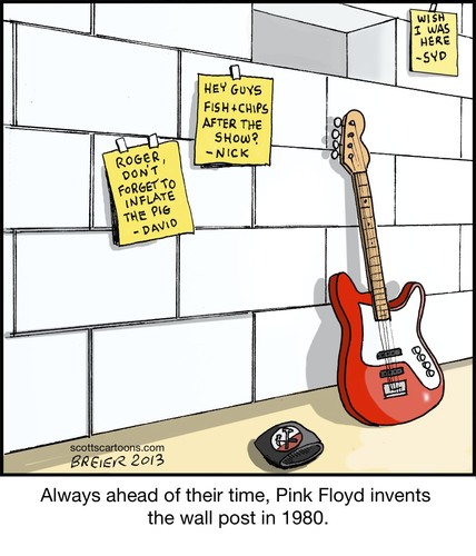 Cartoon: Wall Post (medium) by noodles tagged wall,post,facebook,pink,floyd,music,noodles