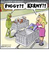 Cartoon: Piggy Kermy (small) by noodles tagged muppets,kermit,frog,miss,piggy,bacon,legs,supermarket,surprise