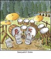 Cartoon: Sasquatch Skins (small) by noodles tagged sasquatch,bigfoot,drums,foot,pedals,percussion