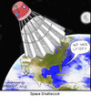 Cartoon: Shuttlecock (small) by noodles tagged space,shuttle,nasa,badminton,earth,planet