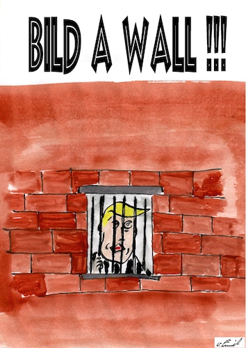 Cartoon: Bild a Wall (medium) by Stefan von Emmerich tagged doland,trump,sience,corona,virus
