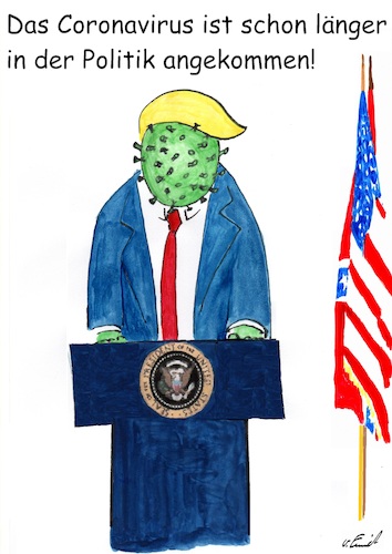 Cartoon: Das Coronavirus in der Politik (medium) by Stefan von Emmerich tagged cartoon,corona,virus,donald,trump,karikatu