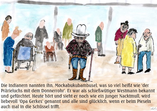 Cartoon: Der Prärieluchs (medium) by Stefan von Emmerich tagged cowboy,alter,karkatur,cartoon