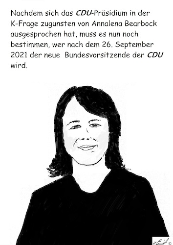 Cartoon: Die K-Frage (medium) by Stefan von Emmerich tagged laschet,cdu,söder,baerbock,grüne,bundestagswahl