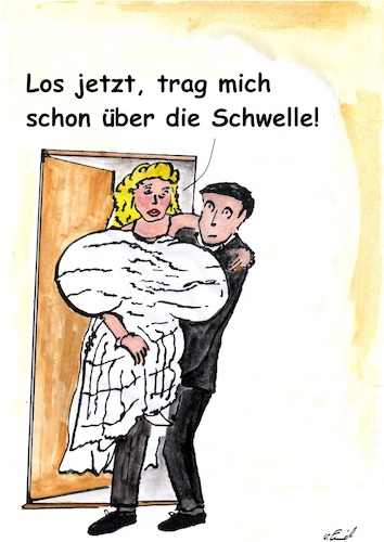 Cartoon: Über die Schwelle (medium) by Stefan von Emmerich tagged mehr,ist,nicht,immer