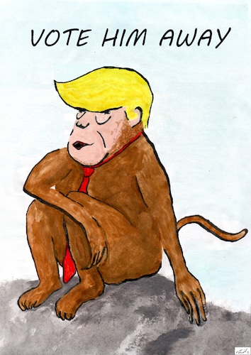 Cartoon: vote him away (medium) by Stefan von Emmerich tagged vote,him,away,donald,trump,dump,president,america,the,liar,tweets,tonigh,lyin,king,awayt