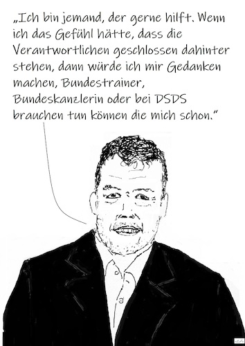Cartoon: Zu vergebende Posten (medium) by Stefan von Emmerich tagged bundestrainer,bundeskanzlerin,dsds,matthäus