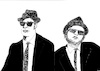 Cartoon: Dan Aykroyd John Belushi (small) by Stefan von Emmerich tagged bluse,brother,dan,aykryod,john,belushi