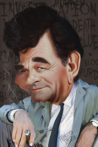 Cartoon: Peter Falk as Lieutenant Columbo (medium) by Francesco tagged peterfalk,columbo