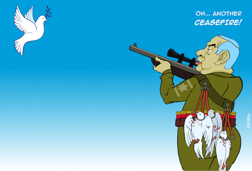 Ceasefire Dove Hunter Netanyahu